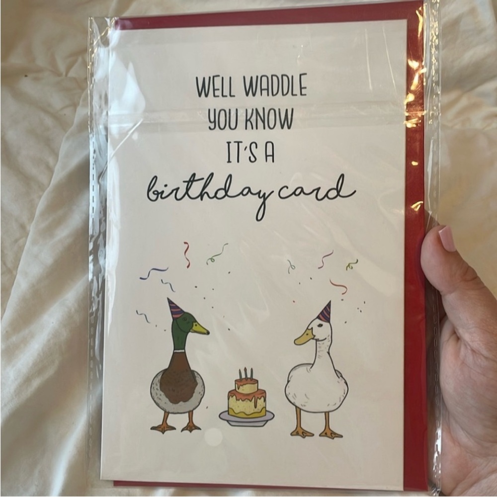 *$1 when bundled* Duck themed‎ birthday card